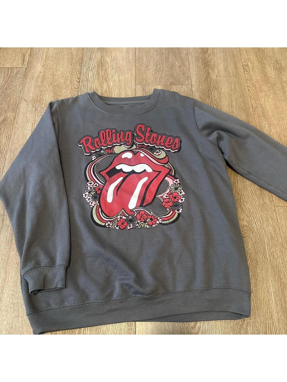 The Rolling Stones Long Sleeve Sweatshirt Gray Women's Size Large